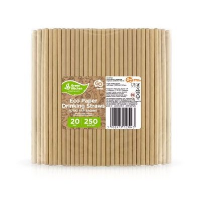 Paper straws GODAN Kraft, D 0.6cm, L 20 cm, 250 pcs